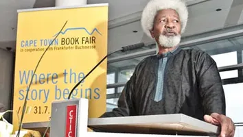Wole Soyinka Speaks at the CTICC Book Fair Cape Town 2010. Nigerian playwright and political activist, received Nobel Prize for Literature in 1986.